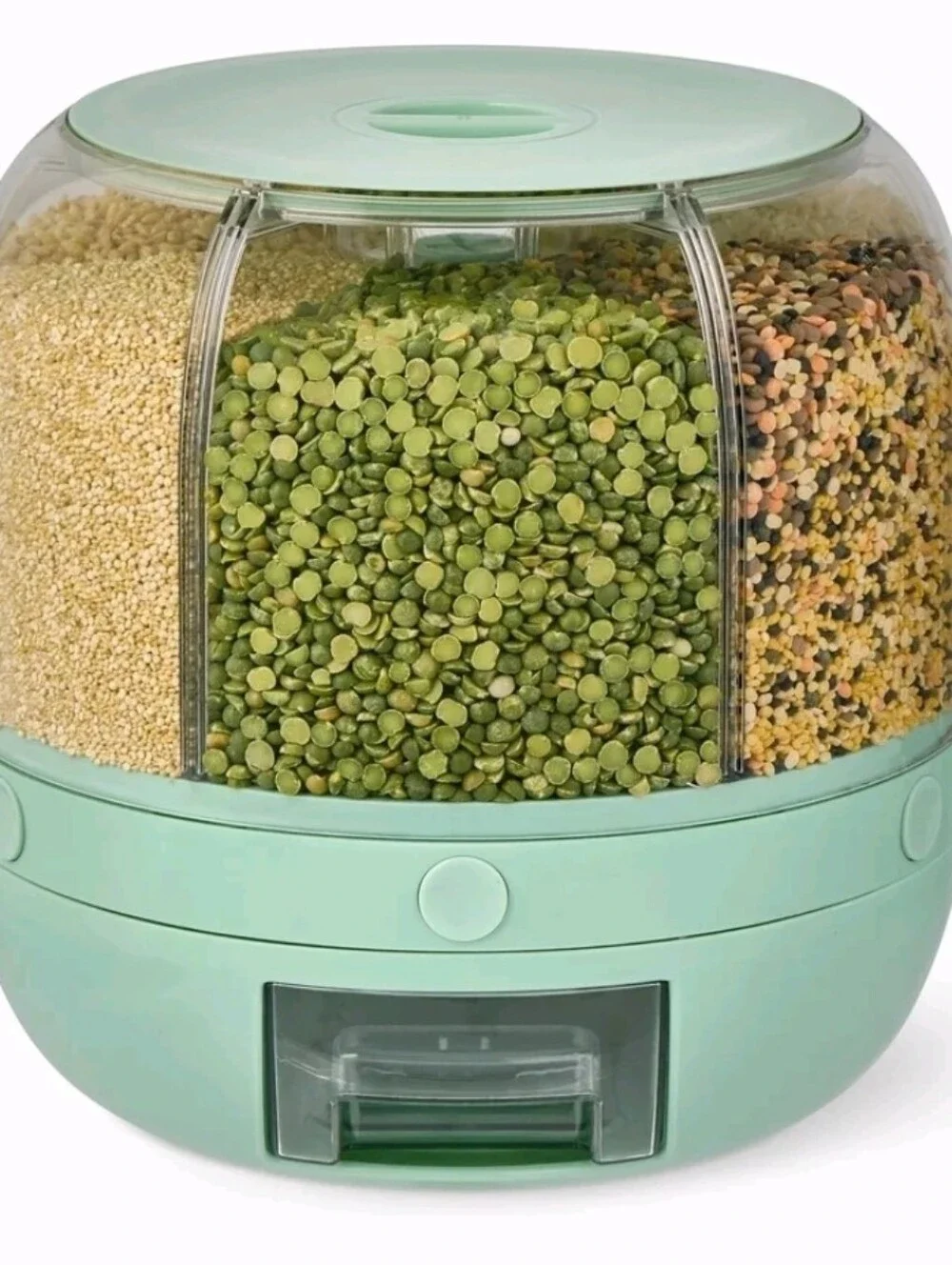 Core Kitchen 6-Section Rotating Food Storage Dispenser Mint Green NEW